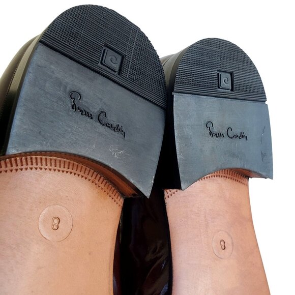 Pierre Cardin 70s Men Size 8 Brown Patent Leather Slip On Shoes Deadstock NWOT - Picture 7 of 12